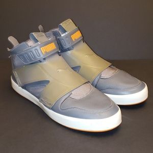 puma blue canvas shoes